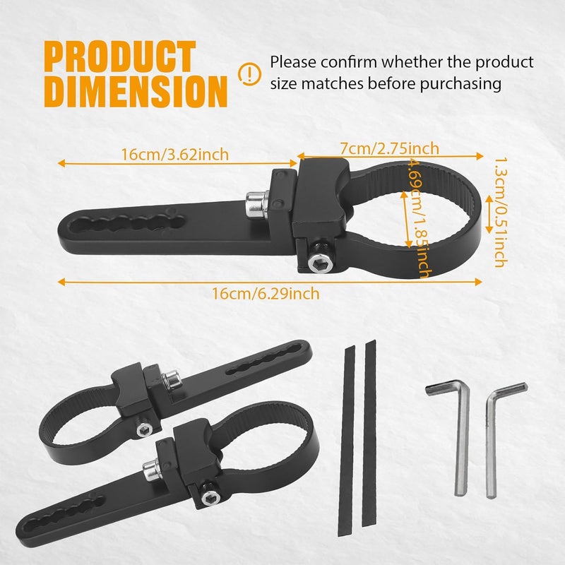GLOBLED Universal Round Tube Mount Brackets for led Light Bar 1.85 Inch Roll Cage Light Bar Mount with Gears Light Bar Brackets for Truck UTV Motorcycle Jeep SUV ( 2PCS ) - Image 4
